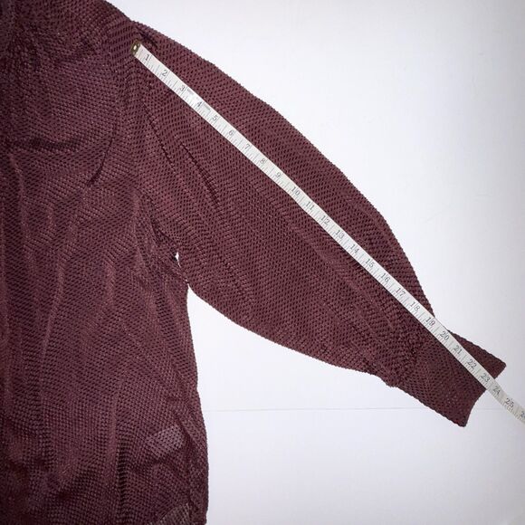 Equipment Femme Corbette Blouse in Aubergine Bis Silk Button Up Fil Coupe Top M - Picture 10 of 12